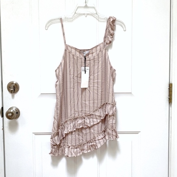 Ro & De Blush Ruffle Asymmetrical Tank - Picture 3 of 5